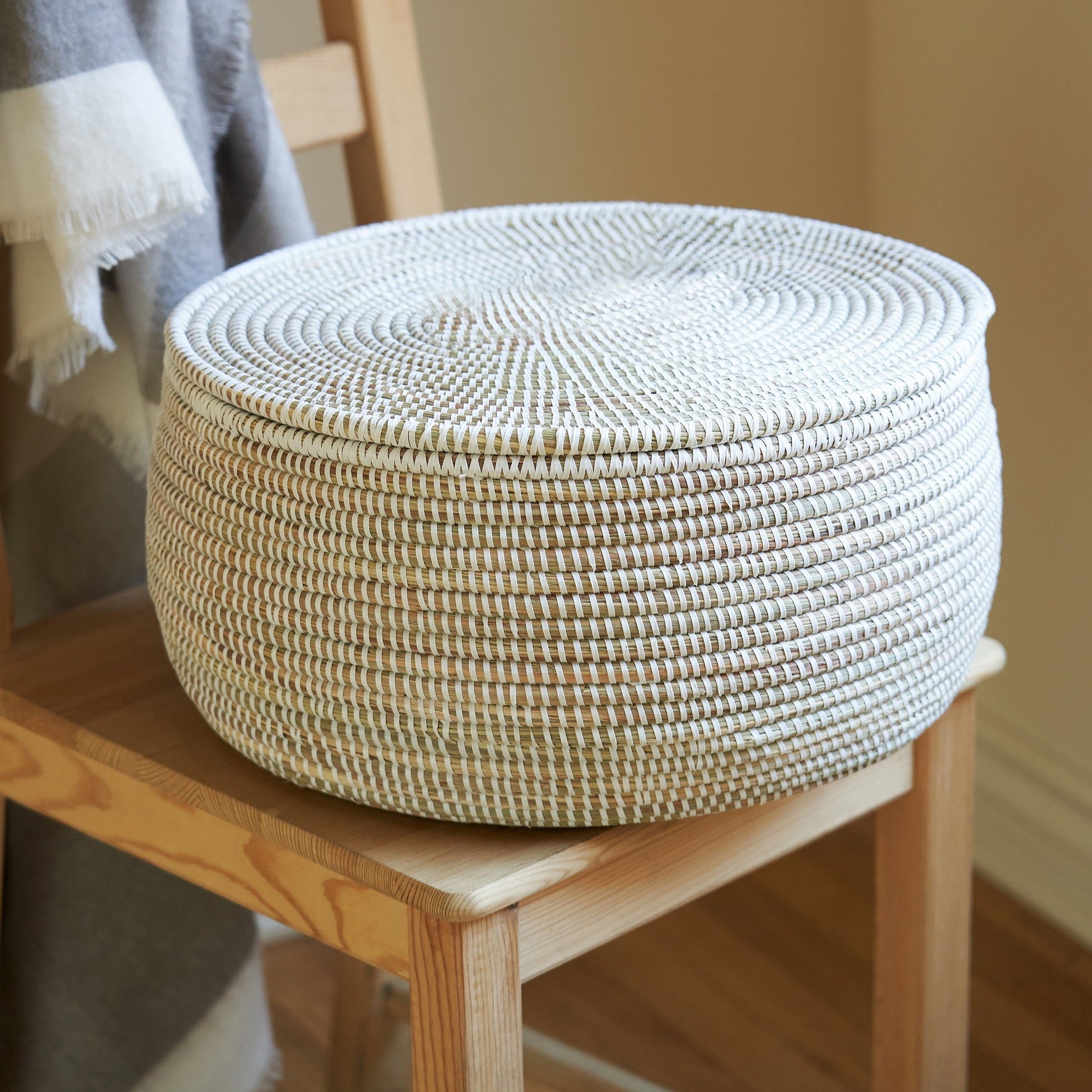 African Adia Basket with Lid – Home Organization and Décor